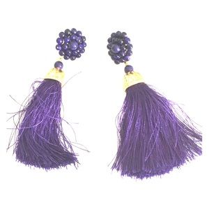 Lisi Lerch Tassel Earrings Purple with Gold accent
